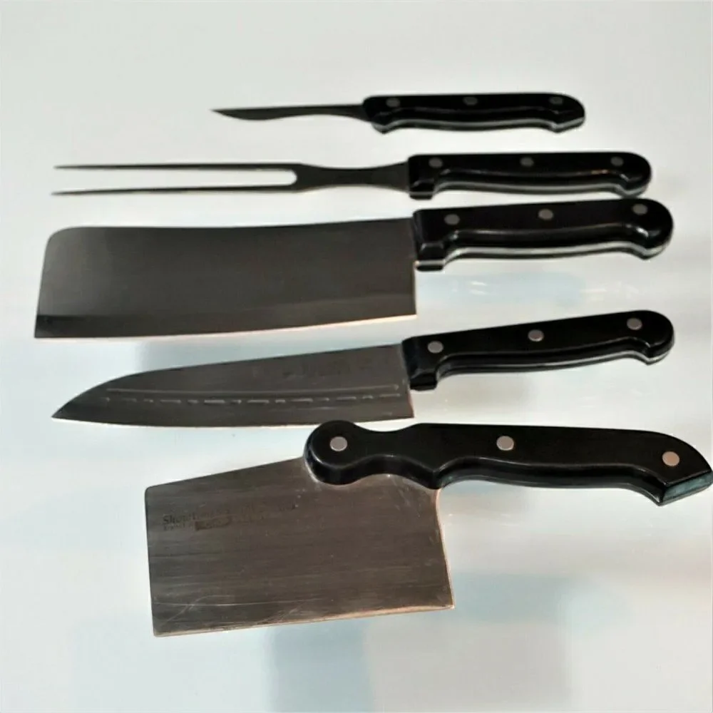Ronco Showtime Six Star Lot Of 5 Stainless Steel Kitchen Knives Cutlery